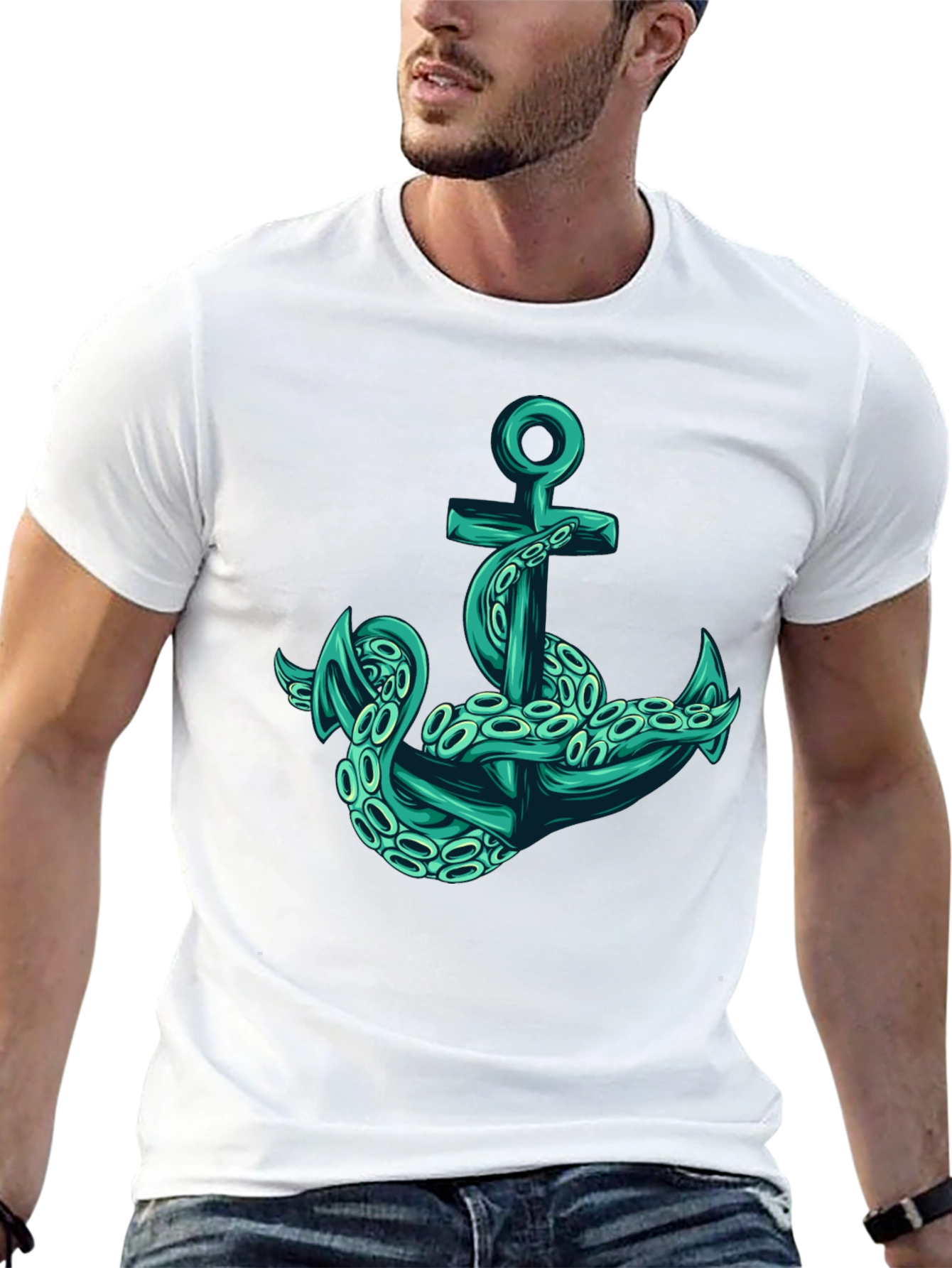 Octopus Anchor Graphic T-Shirt