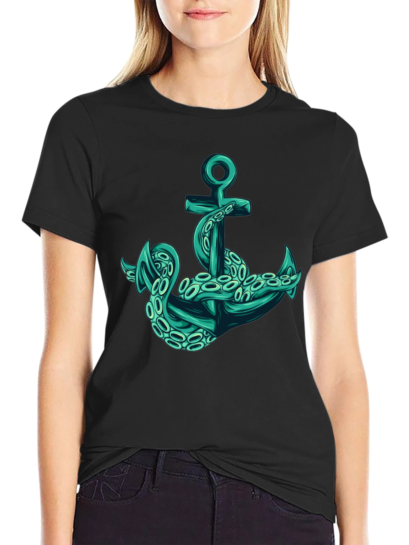 Octopus Anchor Graphic T-Shirt