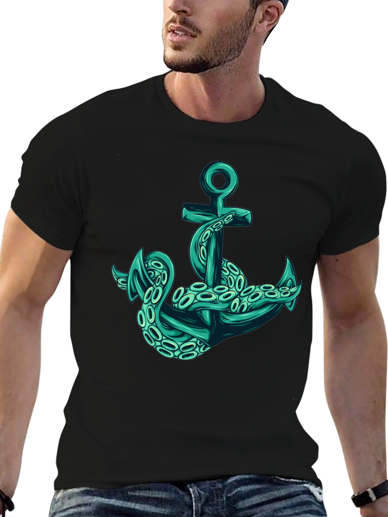 Octopus Anchor Graphic T-Shirt