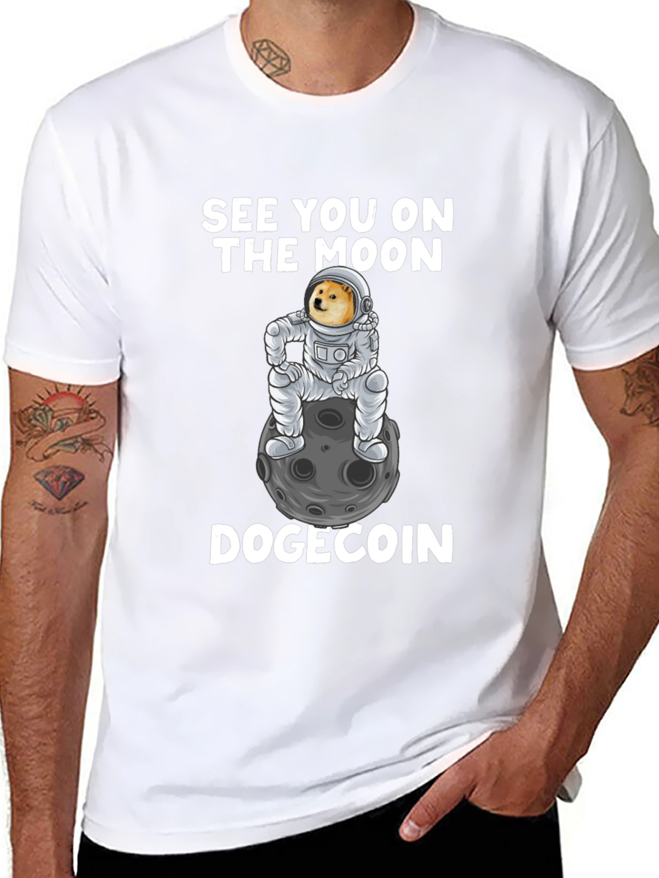 Dogecoin Moon T-Shirt - Crypto Meme Tee