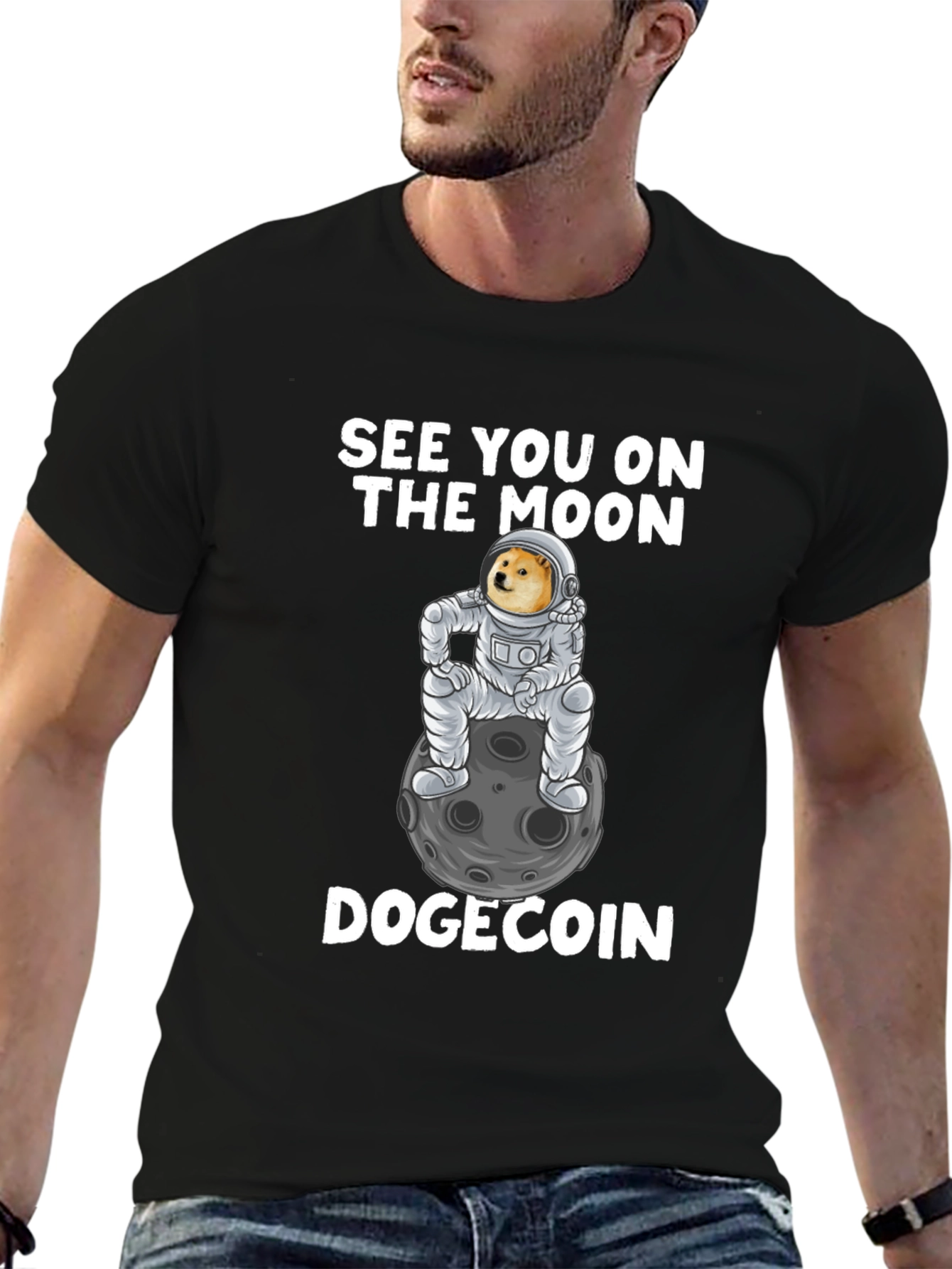 Dogecoin Moon T-Shirt - Crypto Meme Tee
