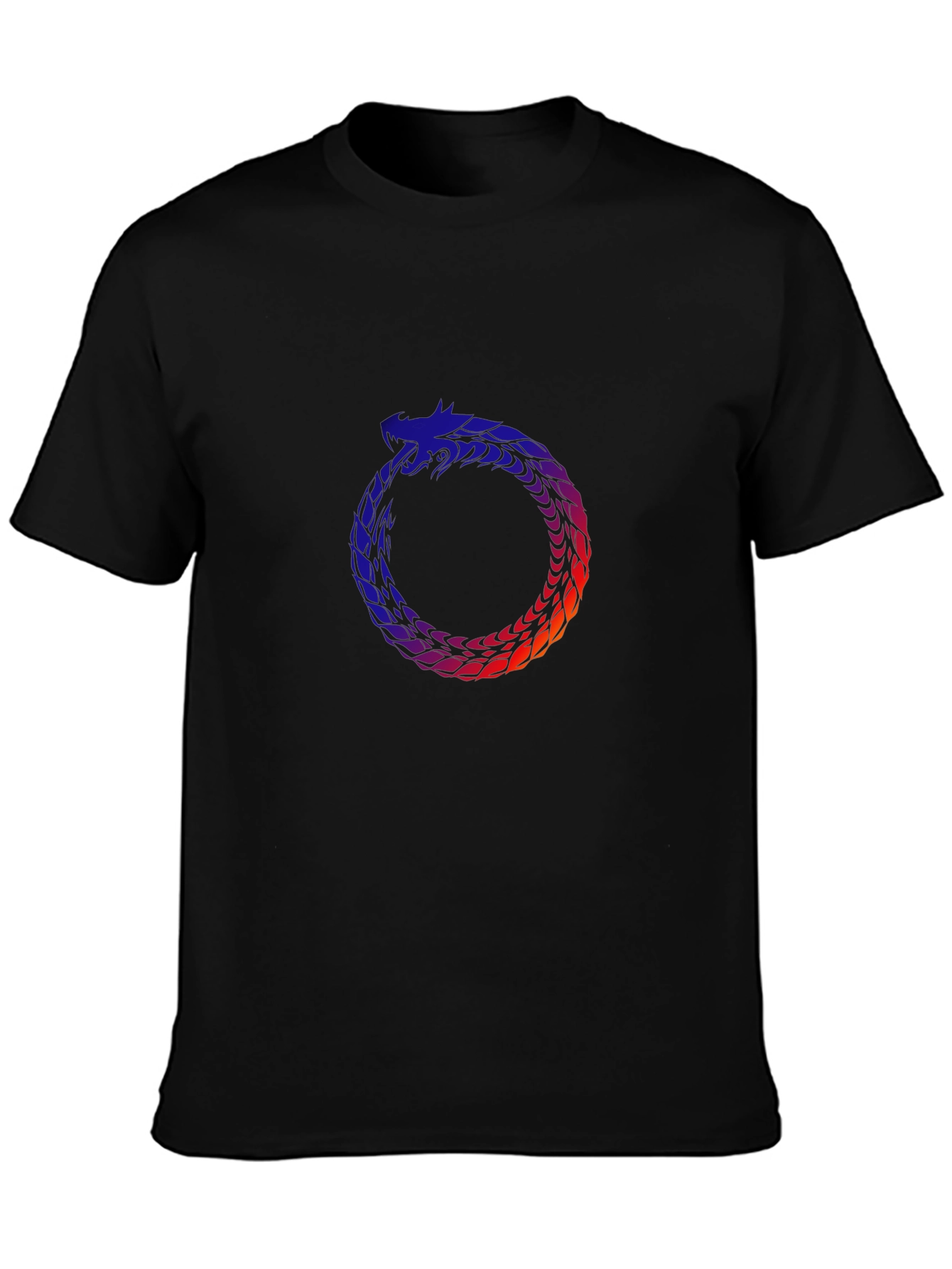 Ouroboros Serpent Graphic T-Shirt - Black