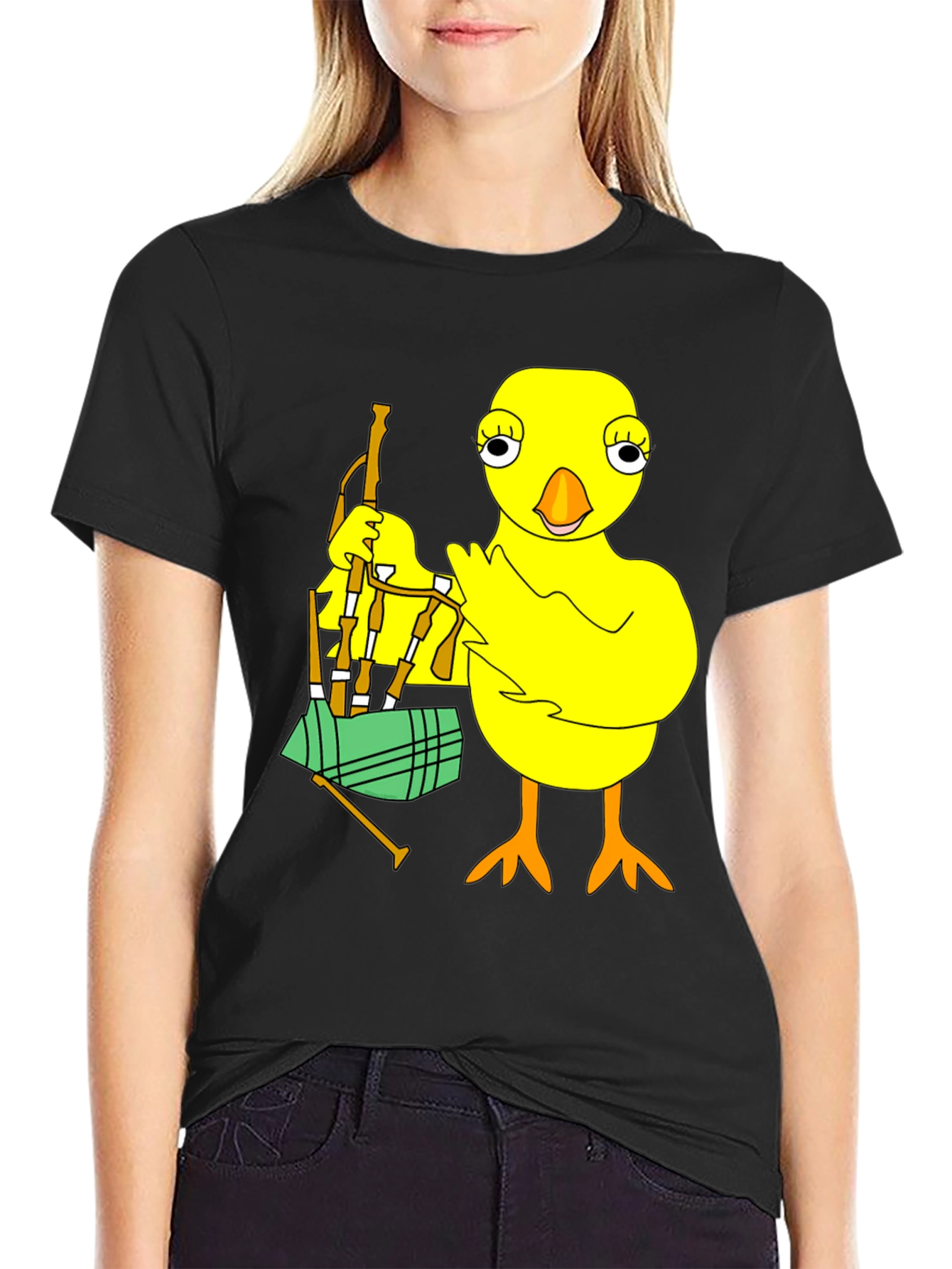 Chicken with Bagpipes Graphic T-Shirt