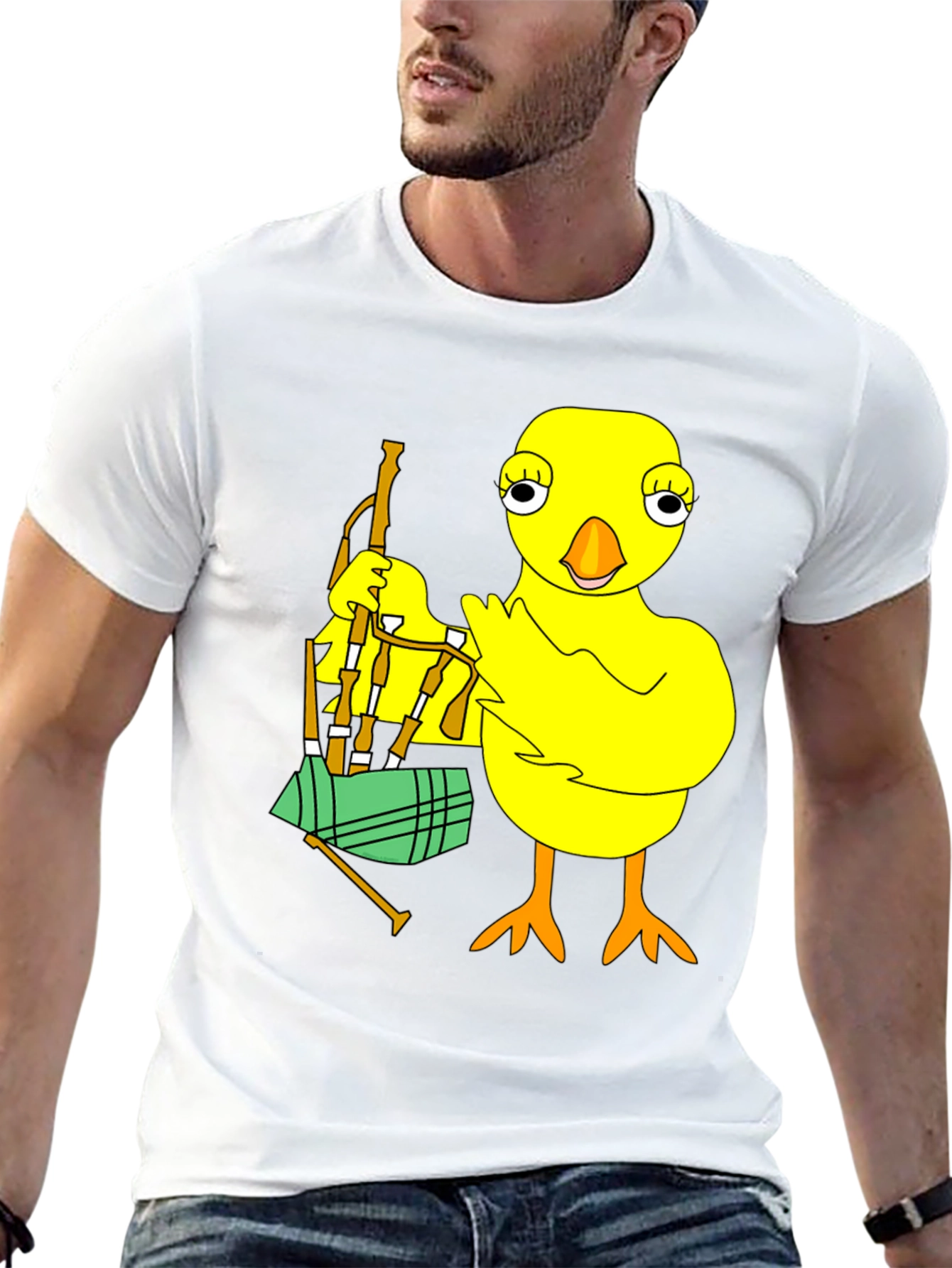 Chicken with Bagpipes Graphic T-Shirt