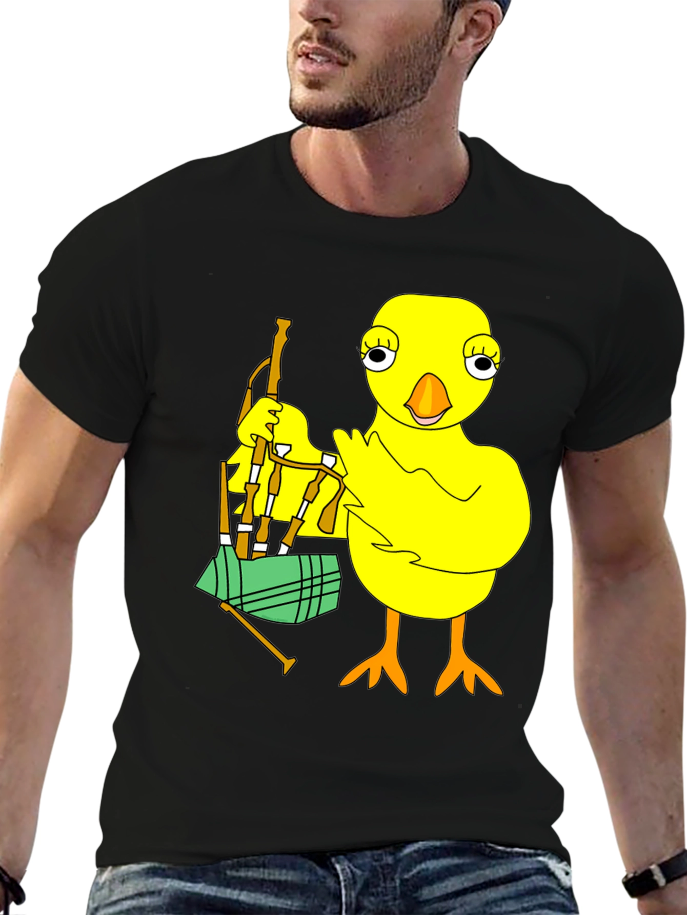 Chicken with Bagpipes Graphic T-Shirt