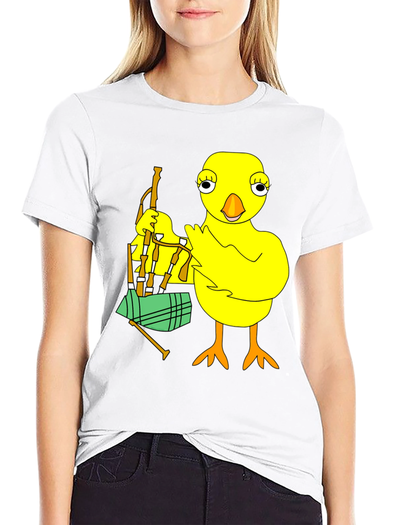 Chicken with Bagpipes Graphic T-Shirt