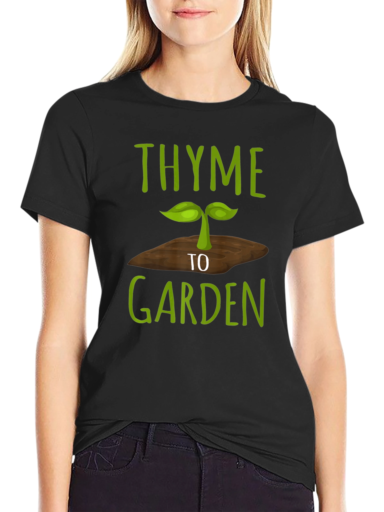 Thyme to Garden Graphic Tee - Black