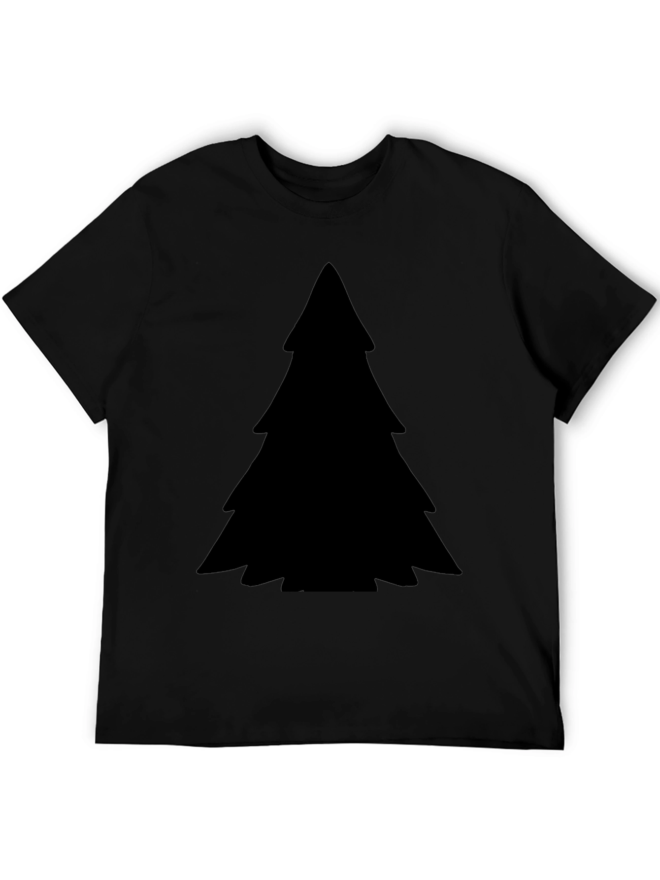 Solid Black Christmas Tree Graphic Tee