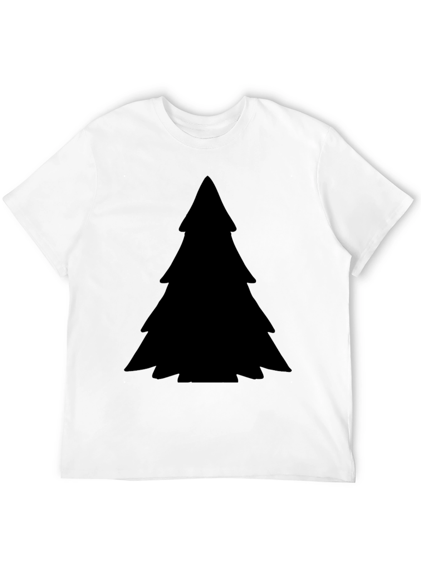 Solid Black Christmas Tree Graphic Tee
