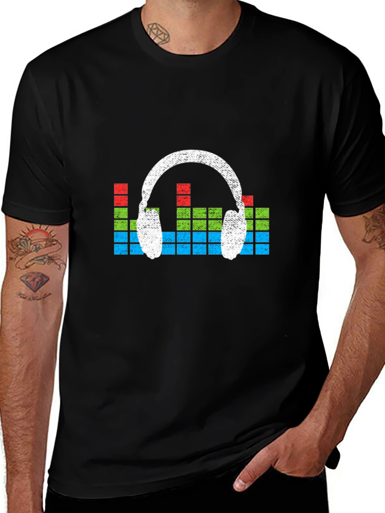 Retro Headphones Graphic T-Shirt - Music Lover Tee