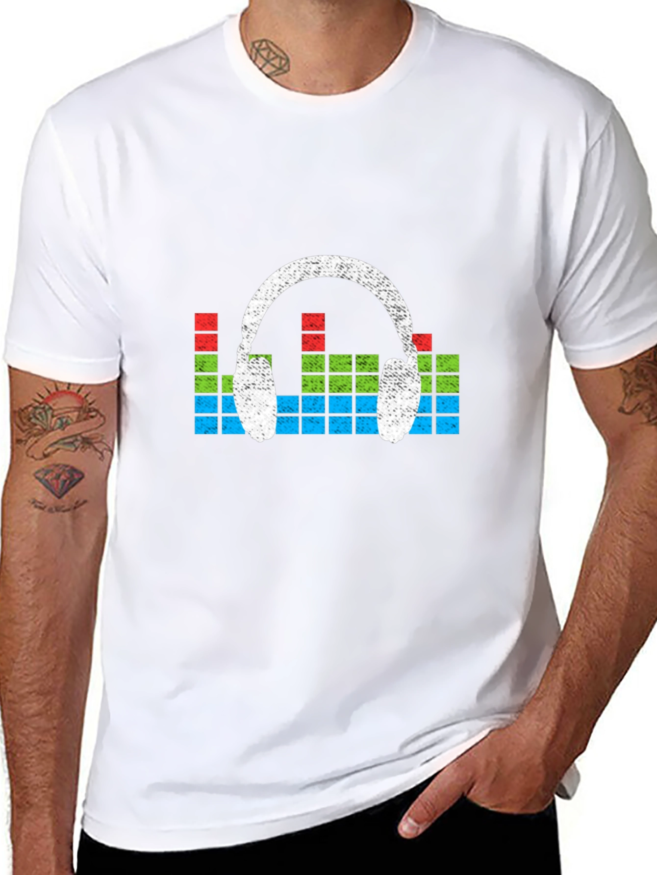 Retro Headphones Graphic T-Shirt - Music Lover Tee
