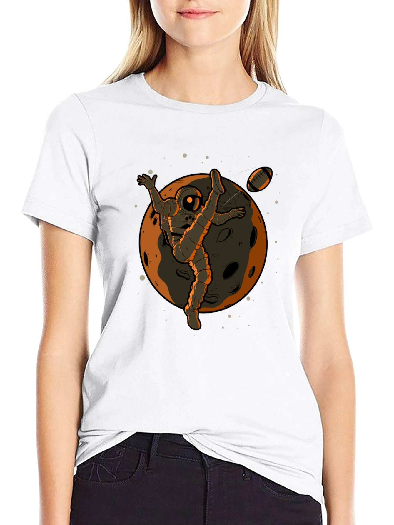 Astronaut Football Kick Graphic Tee