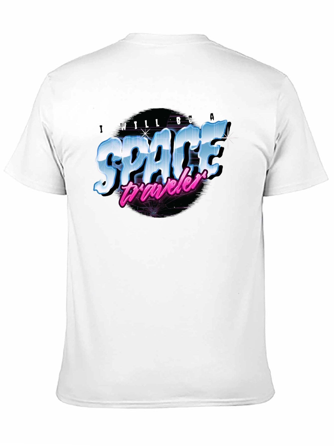 Retro Space Traveler Black T-Shirt