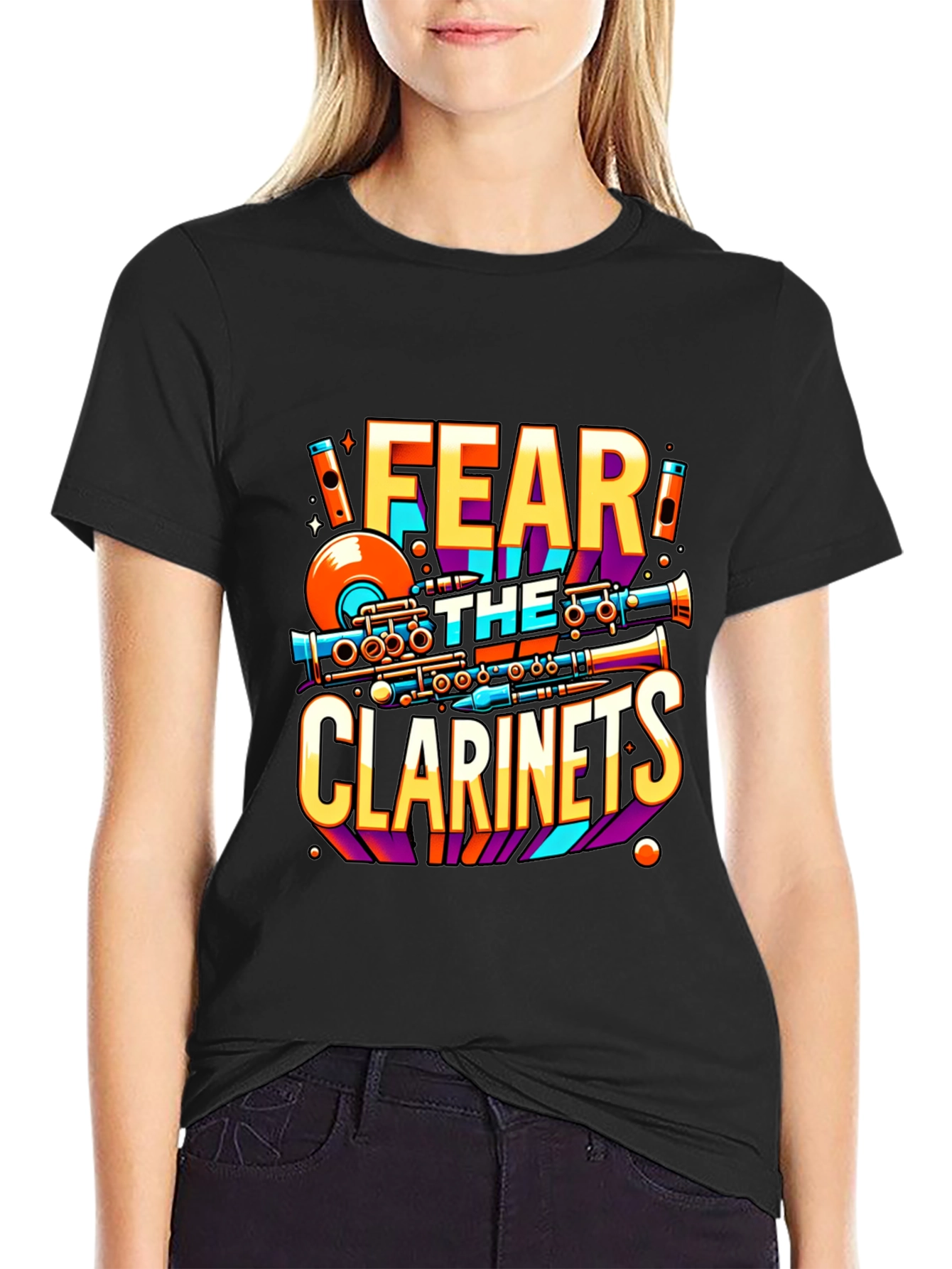 Fear the Clarinets Graphic Tee - Musicians Novelty T-Shirt
