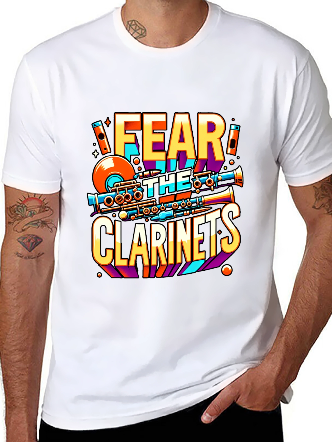 Fear the Clarinets Graphic Tee - Musicians Novelty T-Shirt