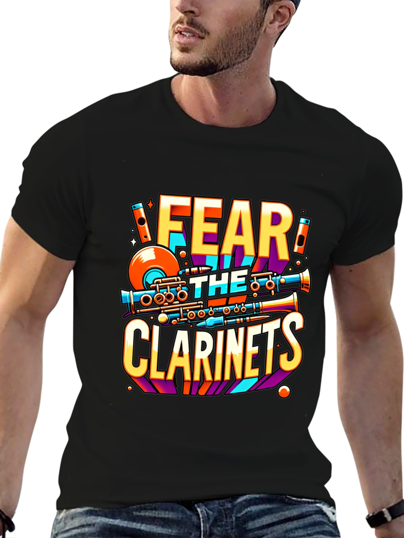 Fear the Clarinets Graphic Tee - Musicians Novelty T-Shirt