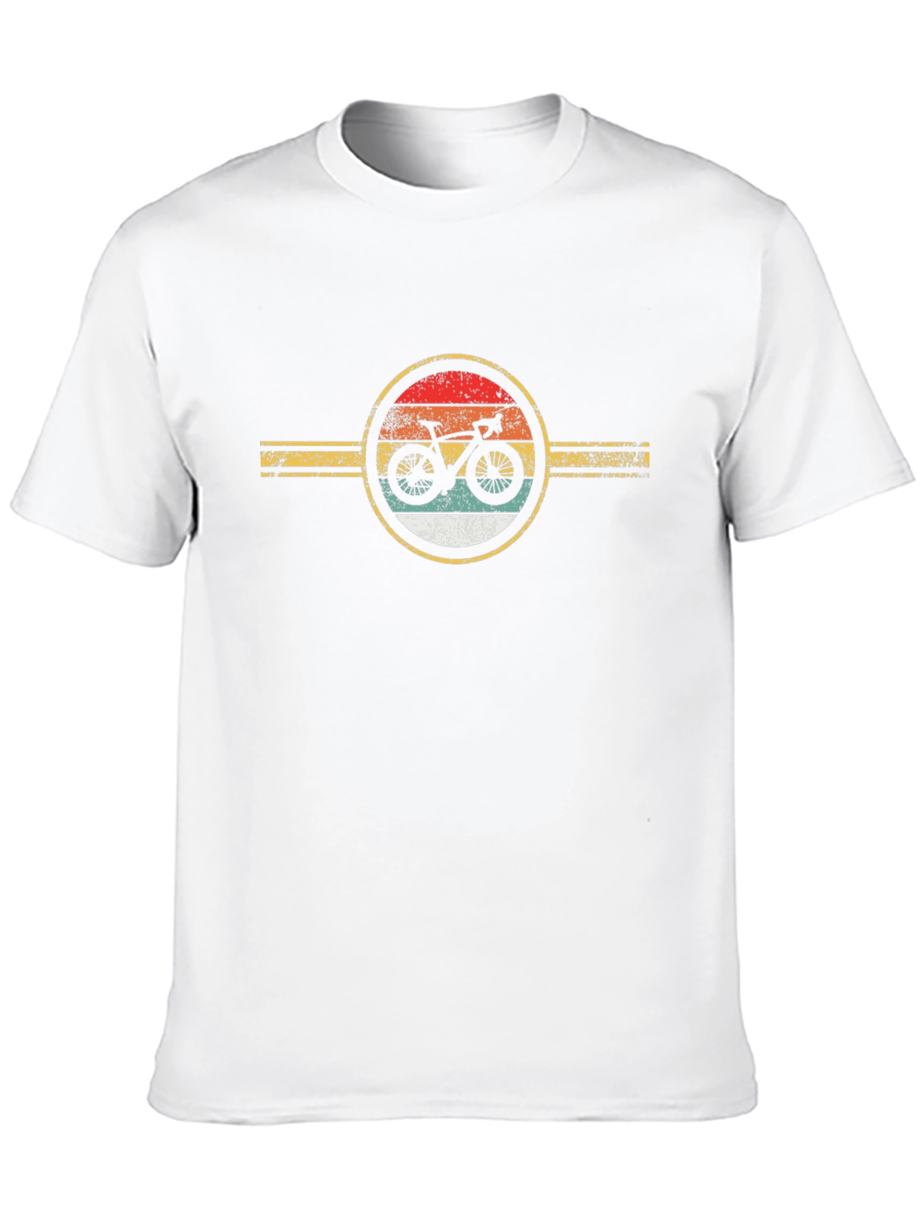 Retro Bicycle Graphic Tee - Black Cotton T-Shirt