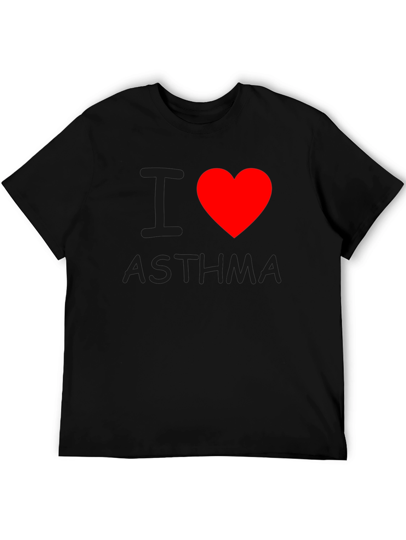 I Heart Asthma T-Shirt - Black Crew Neck Tee
