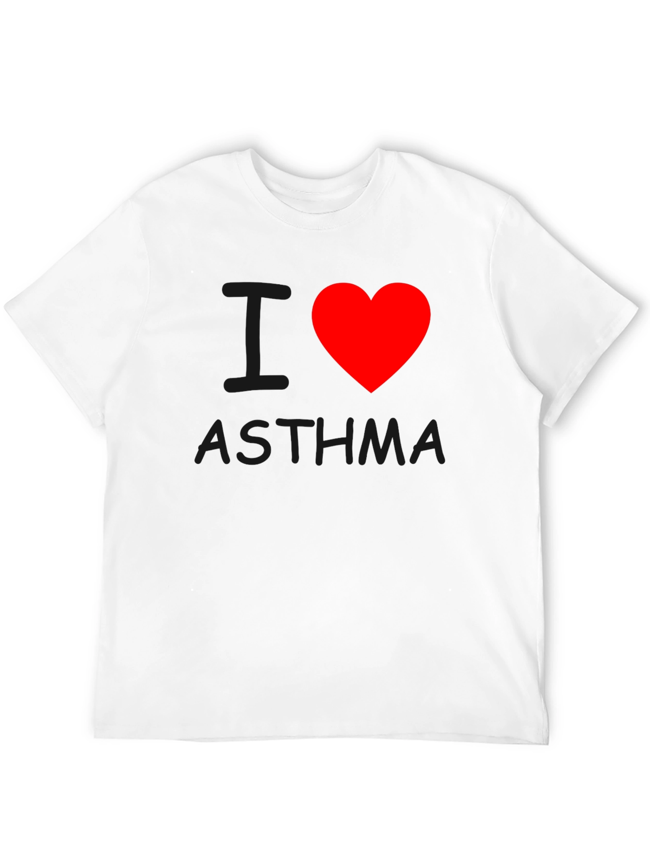 I Heart Asthma T-Shirt - Black Crew Neck Tee