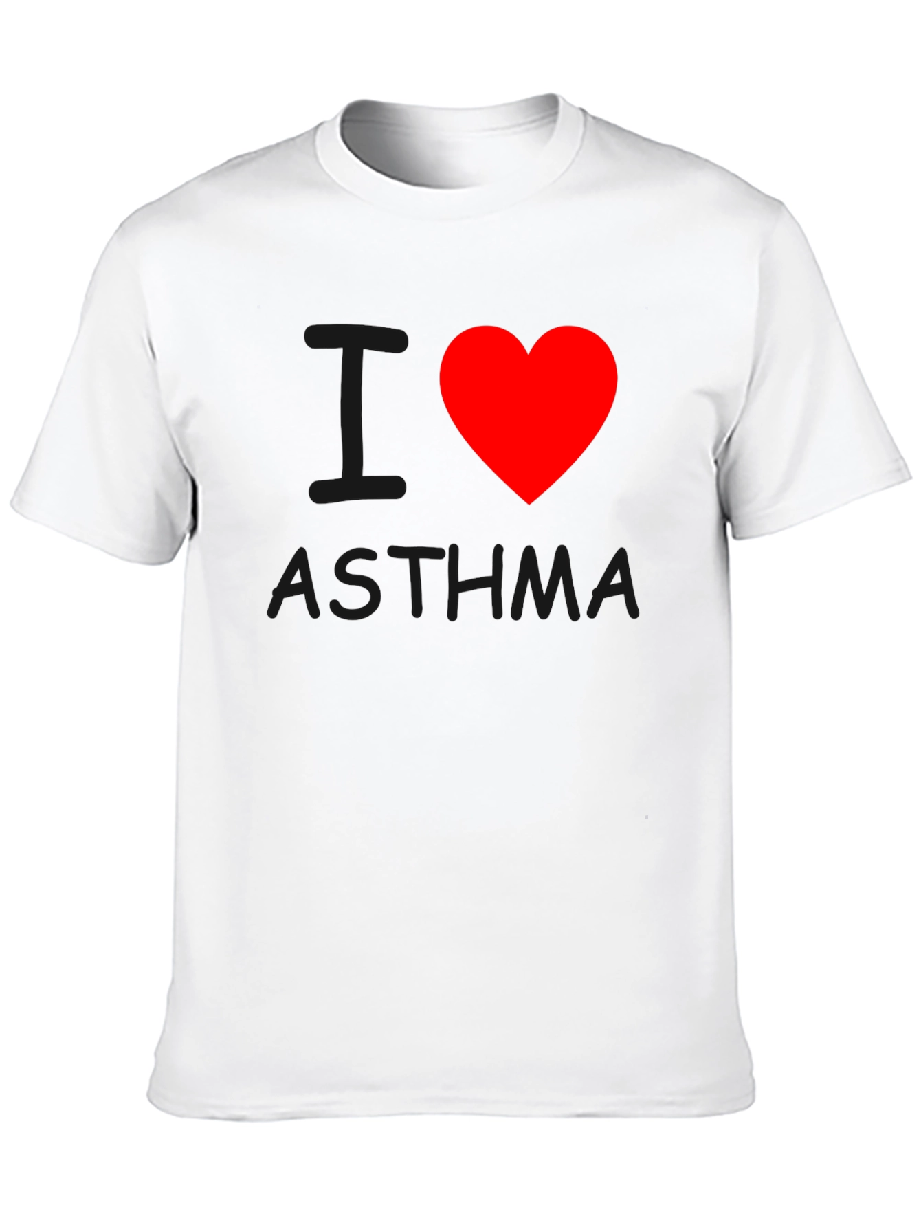 I Heart Asthma T-Shirt - Black Crew Neck Tee
