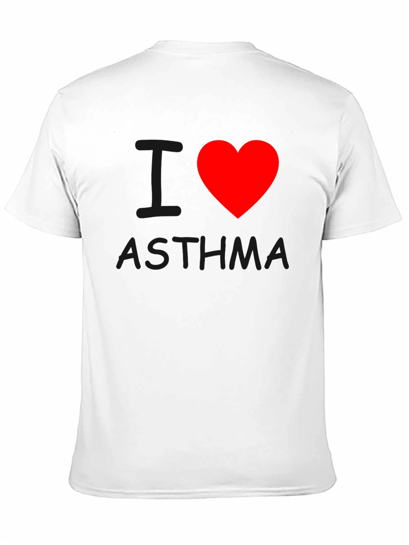 I Heart Asthma T-Shirt - Black Crew Neck Tee