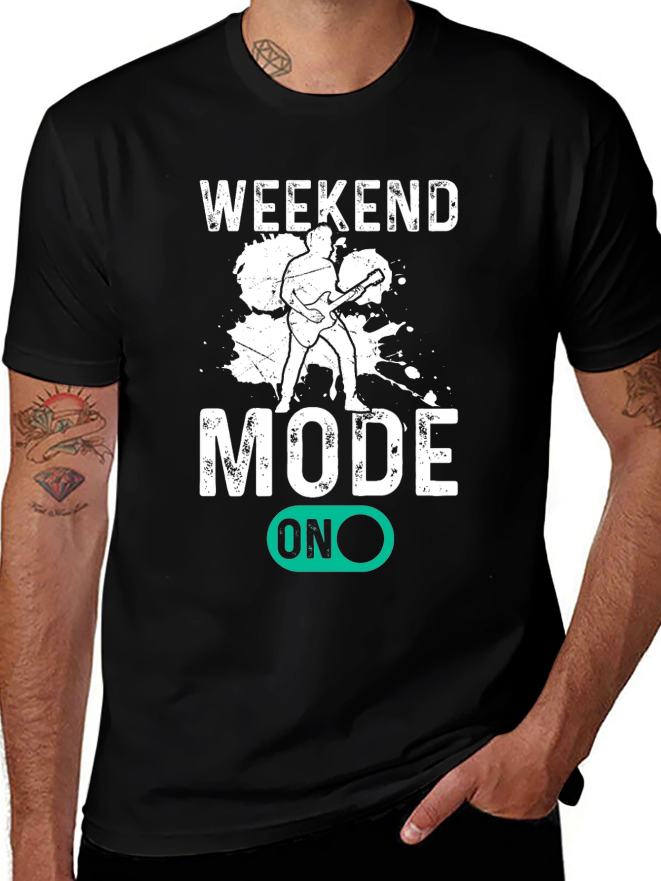 Weekend Mode On T-Shirt - Black Graphic Tee