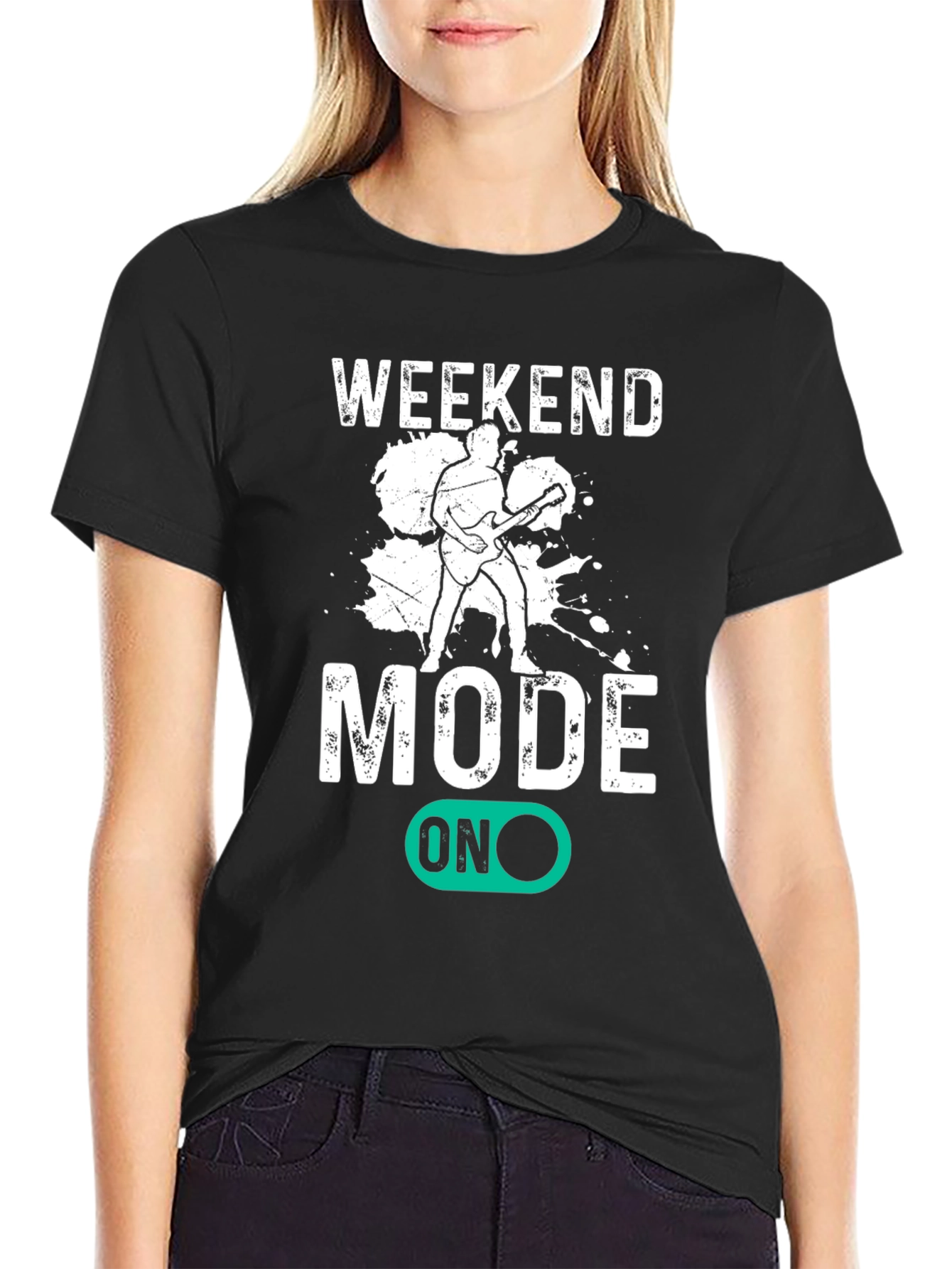Weekend Mode On T-Shirt - Black Graphic Tee