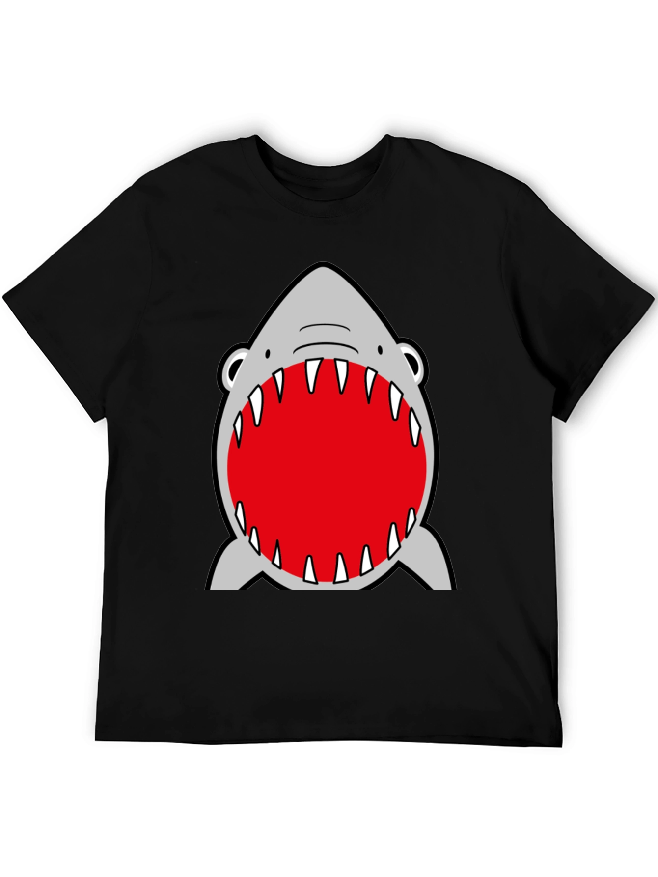 Shark Mouth Graphic Black T-Shirt