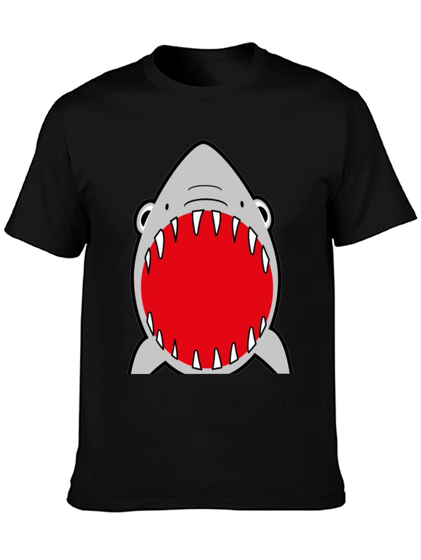Shark Mouth Graphic Black T-Shirt