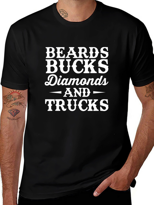 Beards Bucks Diamonds & Trucks Graphic Tee