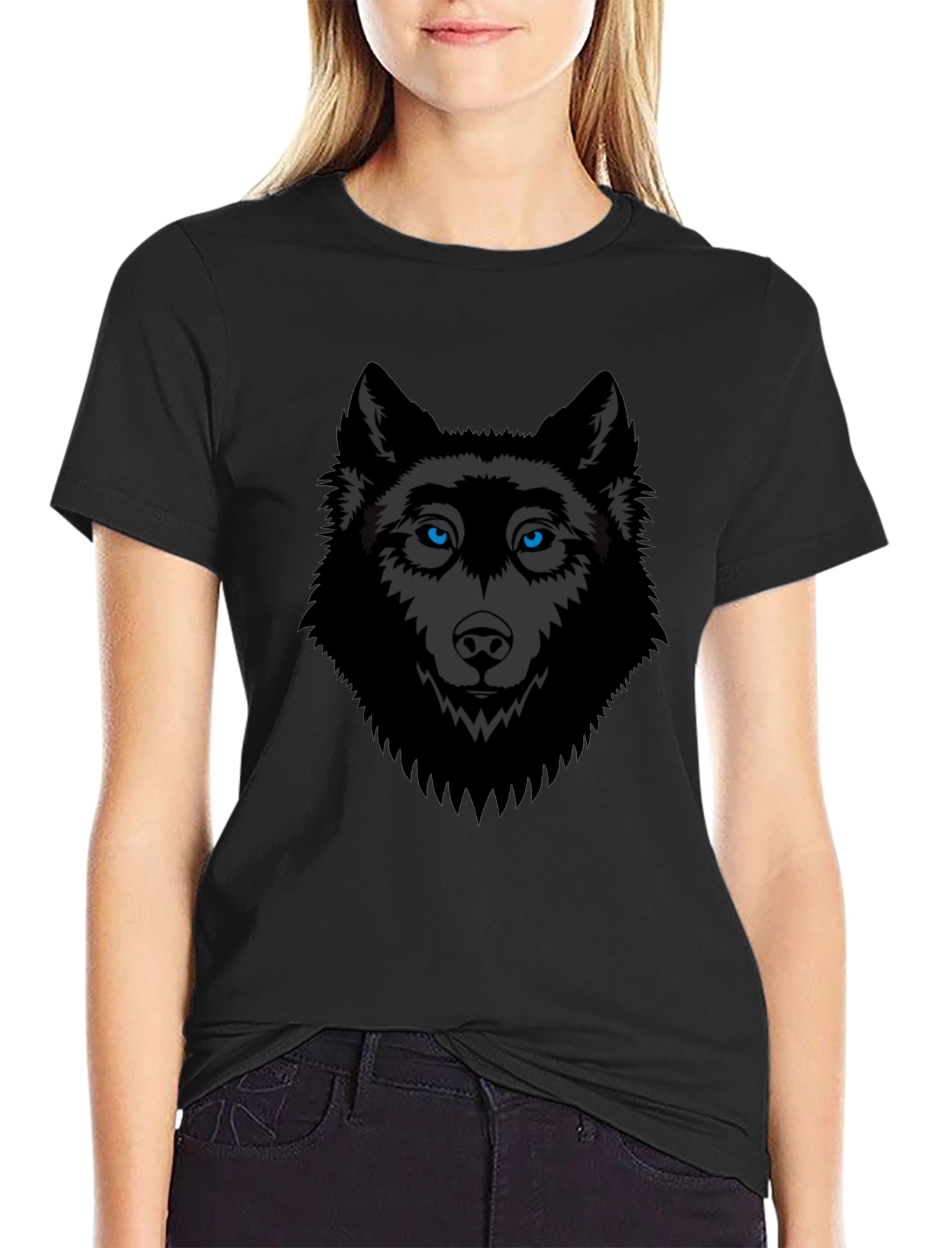 Black Wolf Graphic Tee - Mens Stylish Cotton T-Shirt