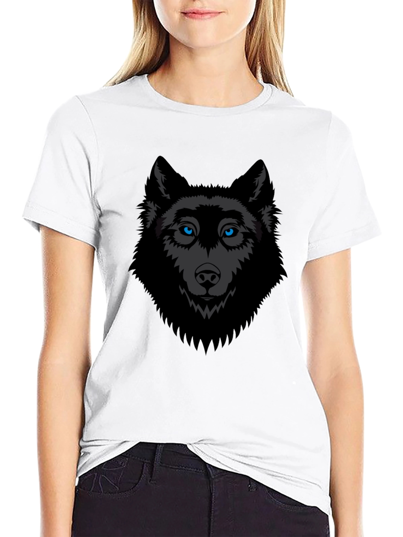 Black Wolf Graphic Tee - Mens Stylish Cotton T-Shirt