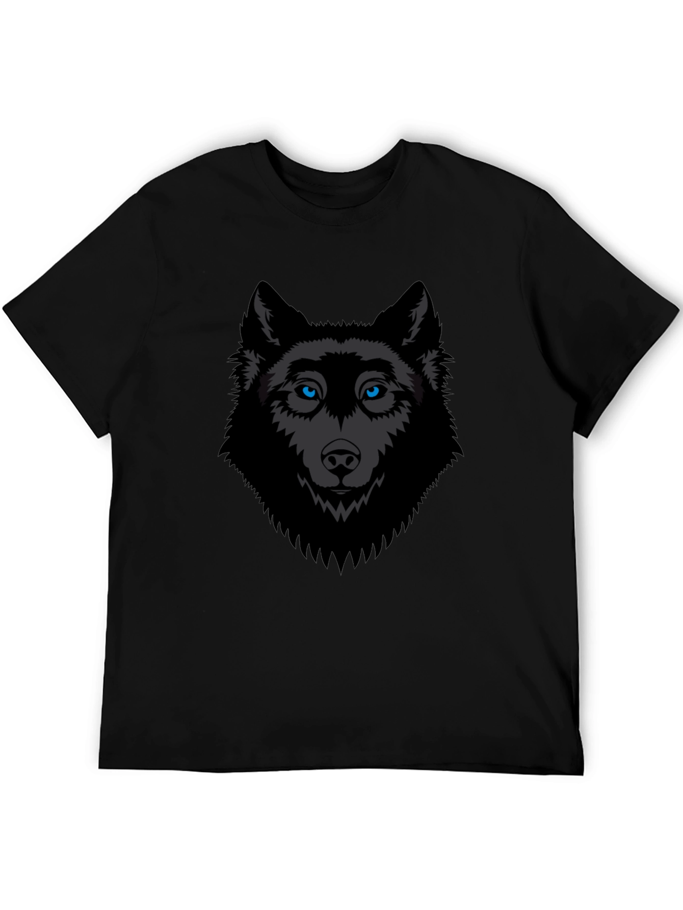Black Wolf Graphic Tee - Mens Stylish Cotton T-Shirt