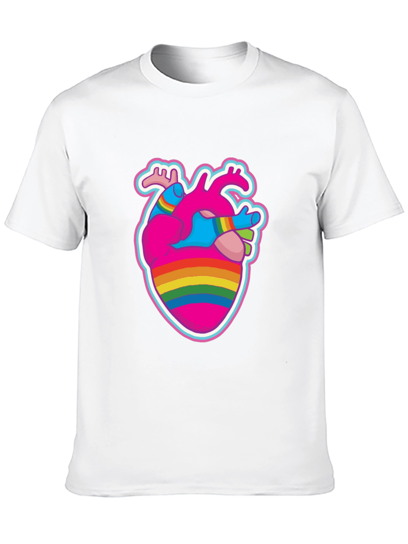 Anatomical Heart Pride T-Shirt - Black Crew Neck