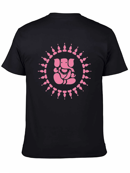 Ganesha Graphic Tee - Black Cotton T-Shirt