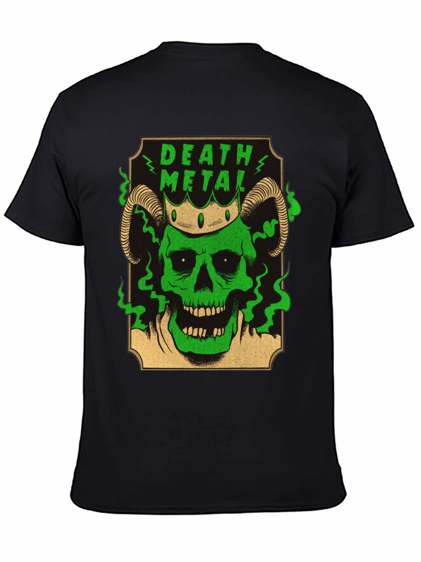 Death Metal Skull T-Shirt - Green Graphic Tee