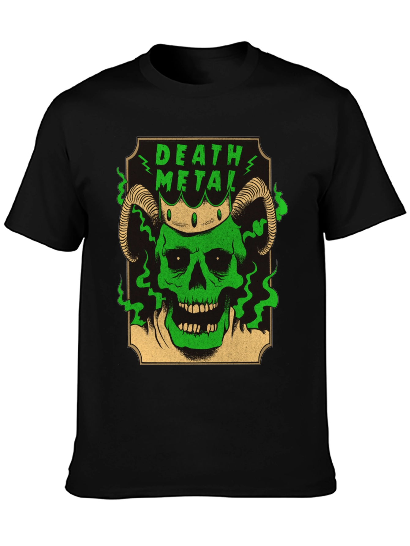 Death Metal Skull T-Shirt - Green Graphic Tee