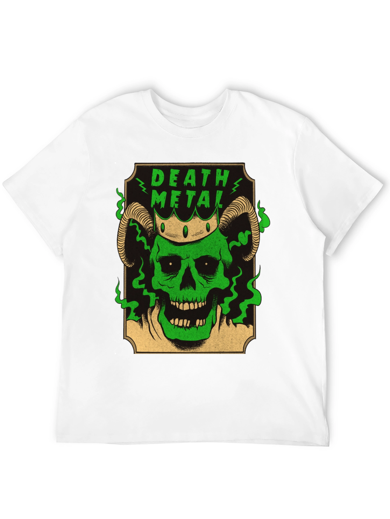 Death Metal Skull T-Shirt - Green Graphic Tee