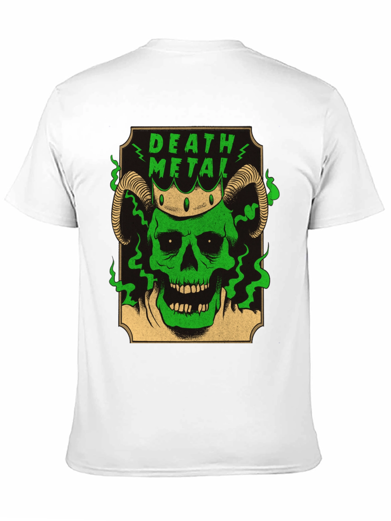Death Metal Skull T-Shirt - Green Graphic Tee