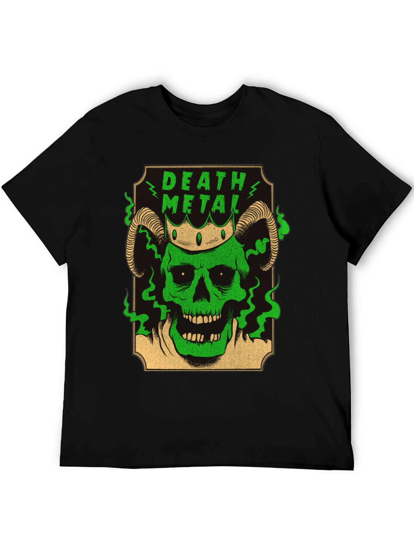 Death Metal Skull T-Shirt - Green Graphic Tee