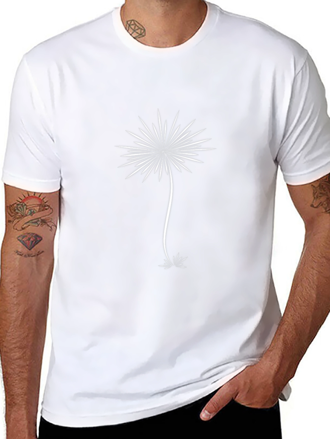Dandelion Graphic Black Tee - Casual Comfort