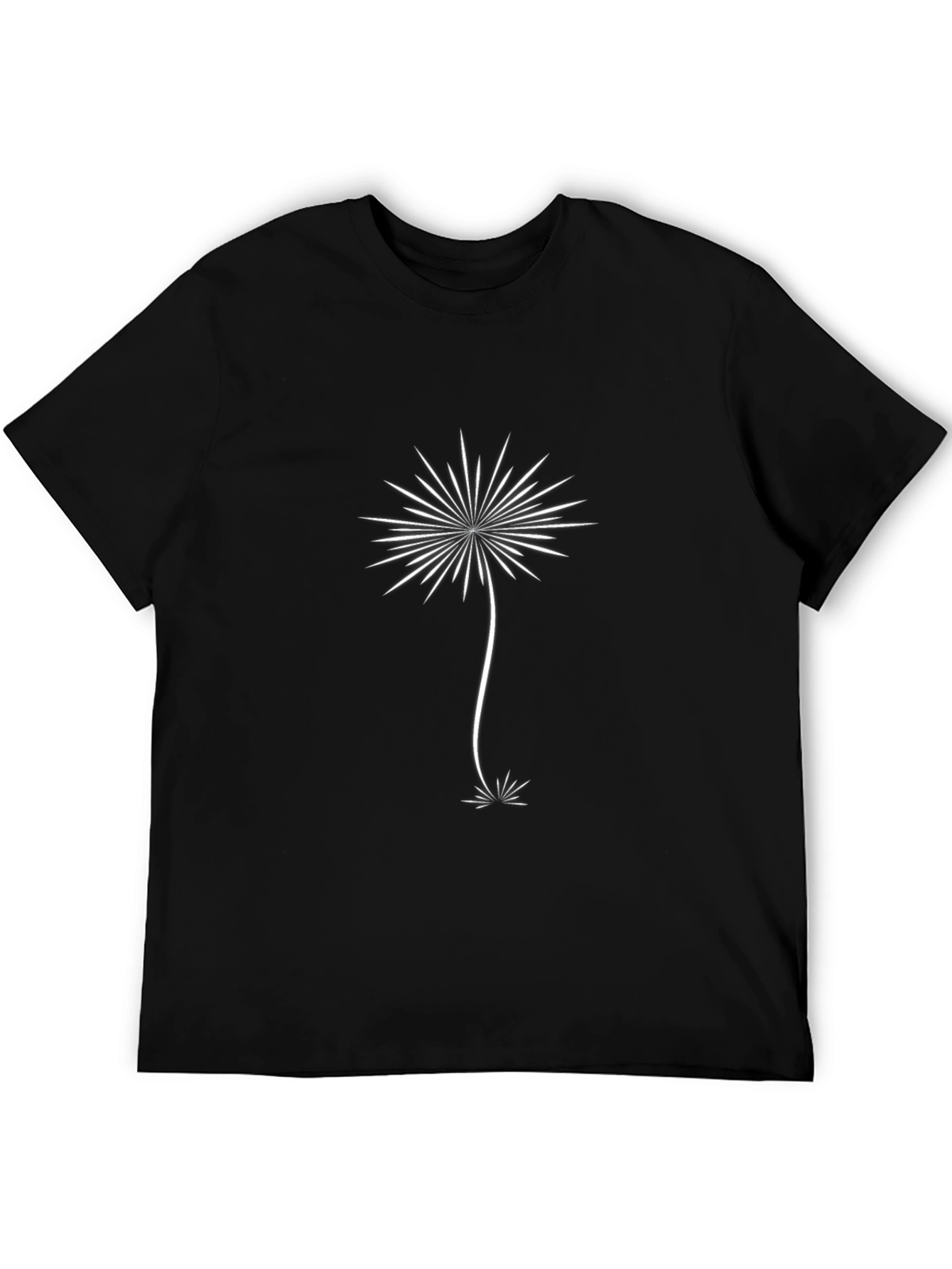 Dandelion Graphic Black Tee - Casual Comfort