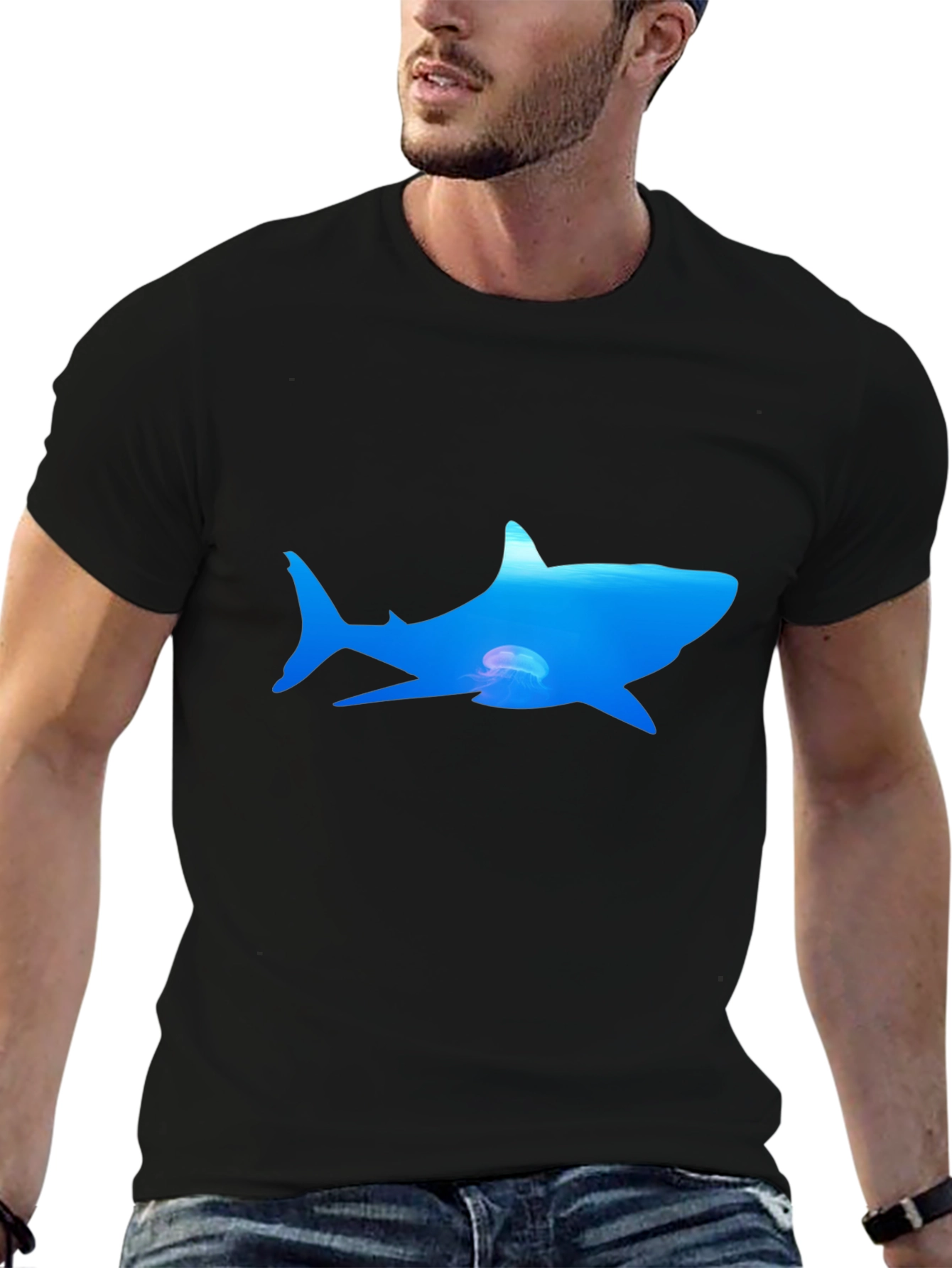 Ocean Shark Graphic Tee - Black