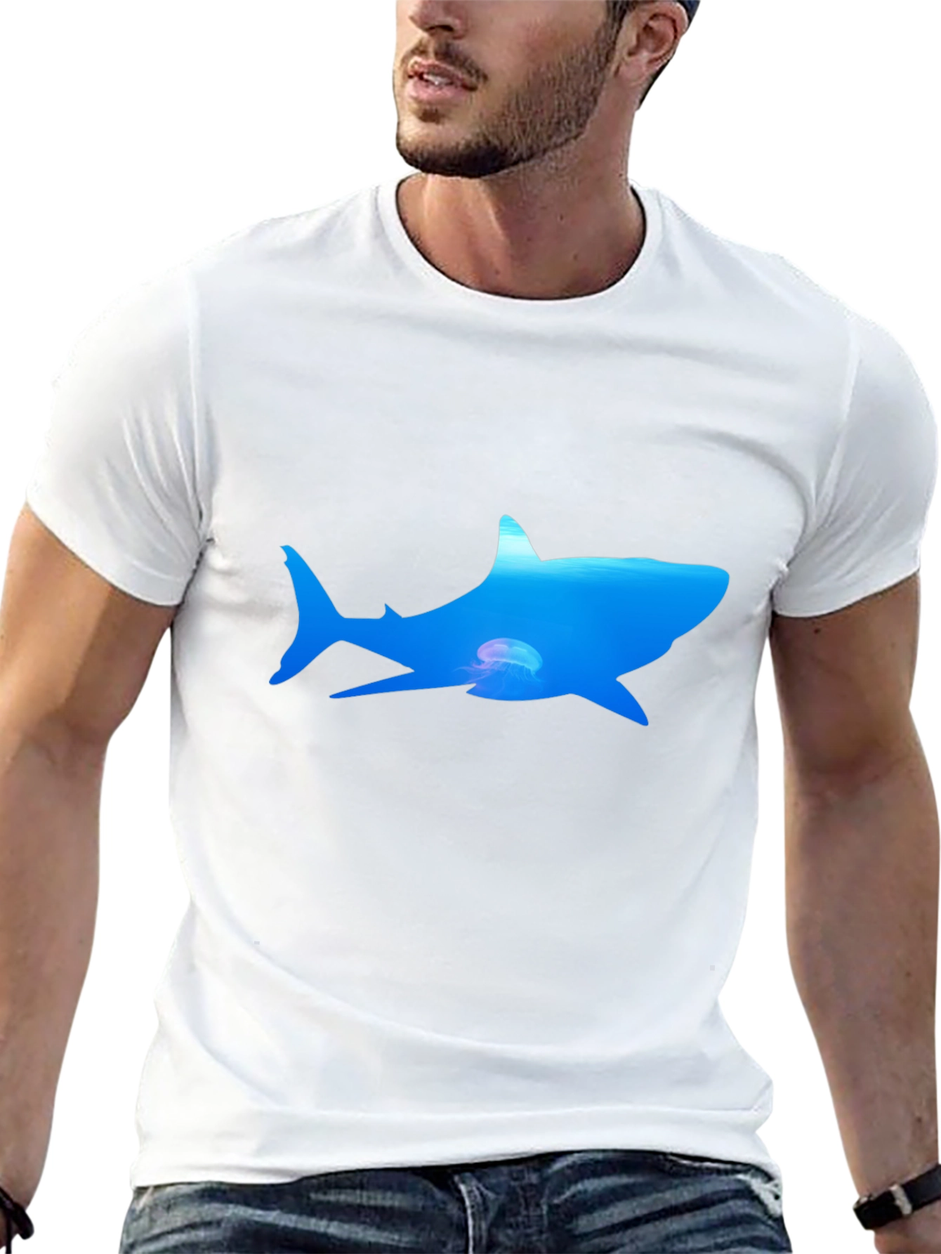 Ocean Shark Graphic Tee - Black