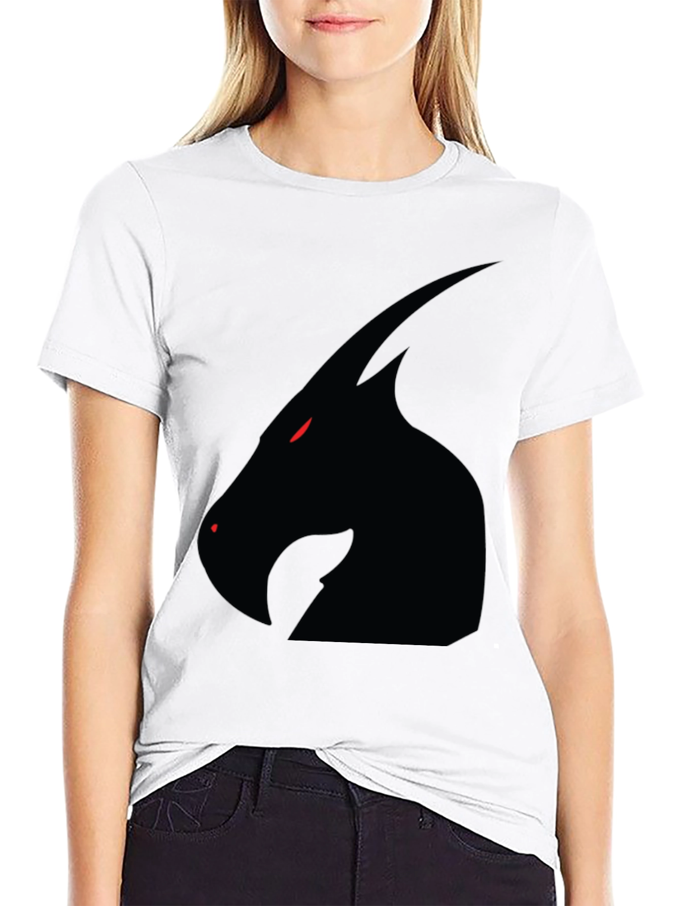 Mens Black T-Shirt - Dragon Silhouette Graphic Tee