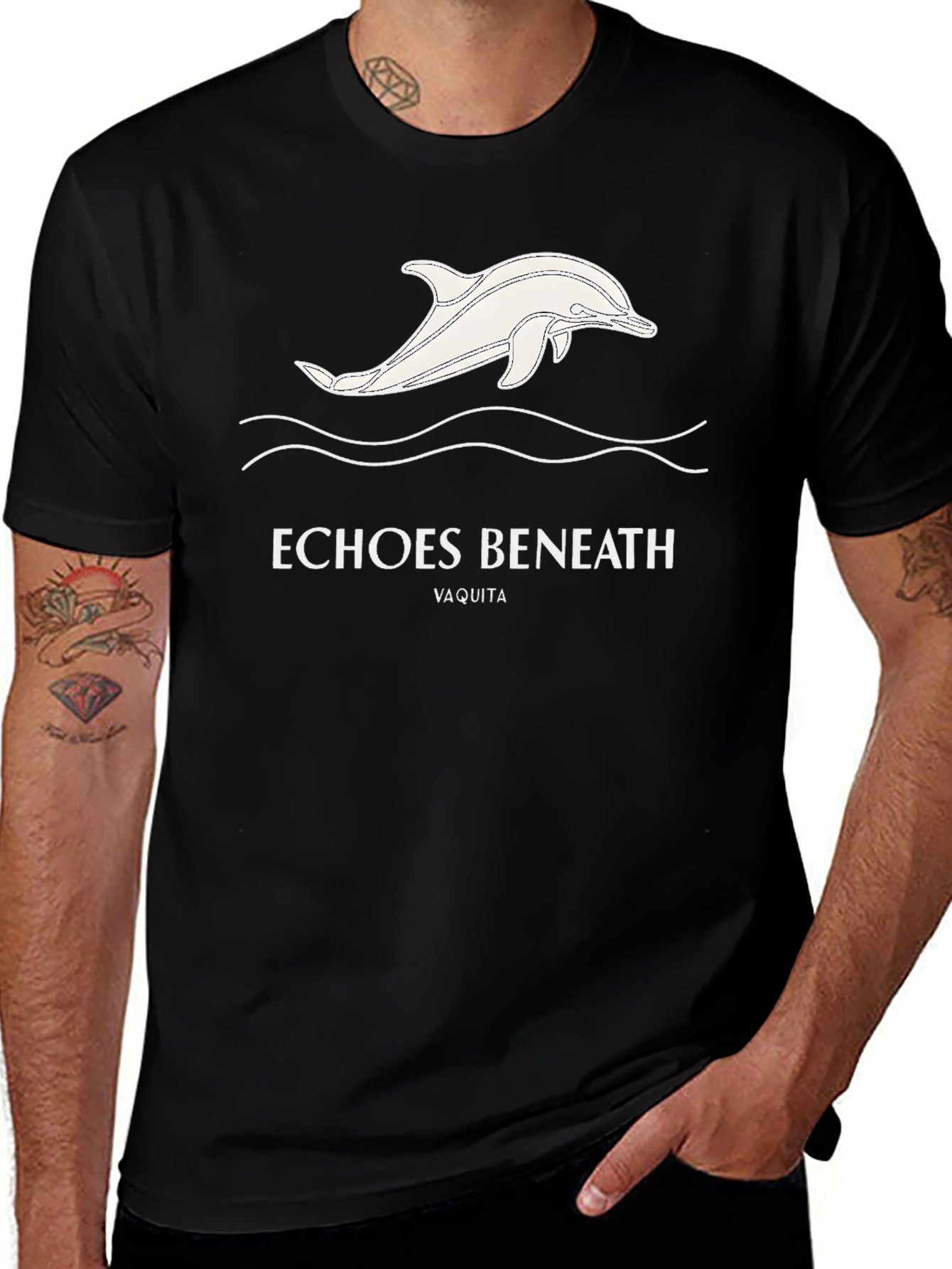 Echoes Beneath Dolphin Graphic Tee