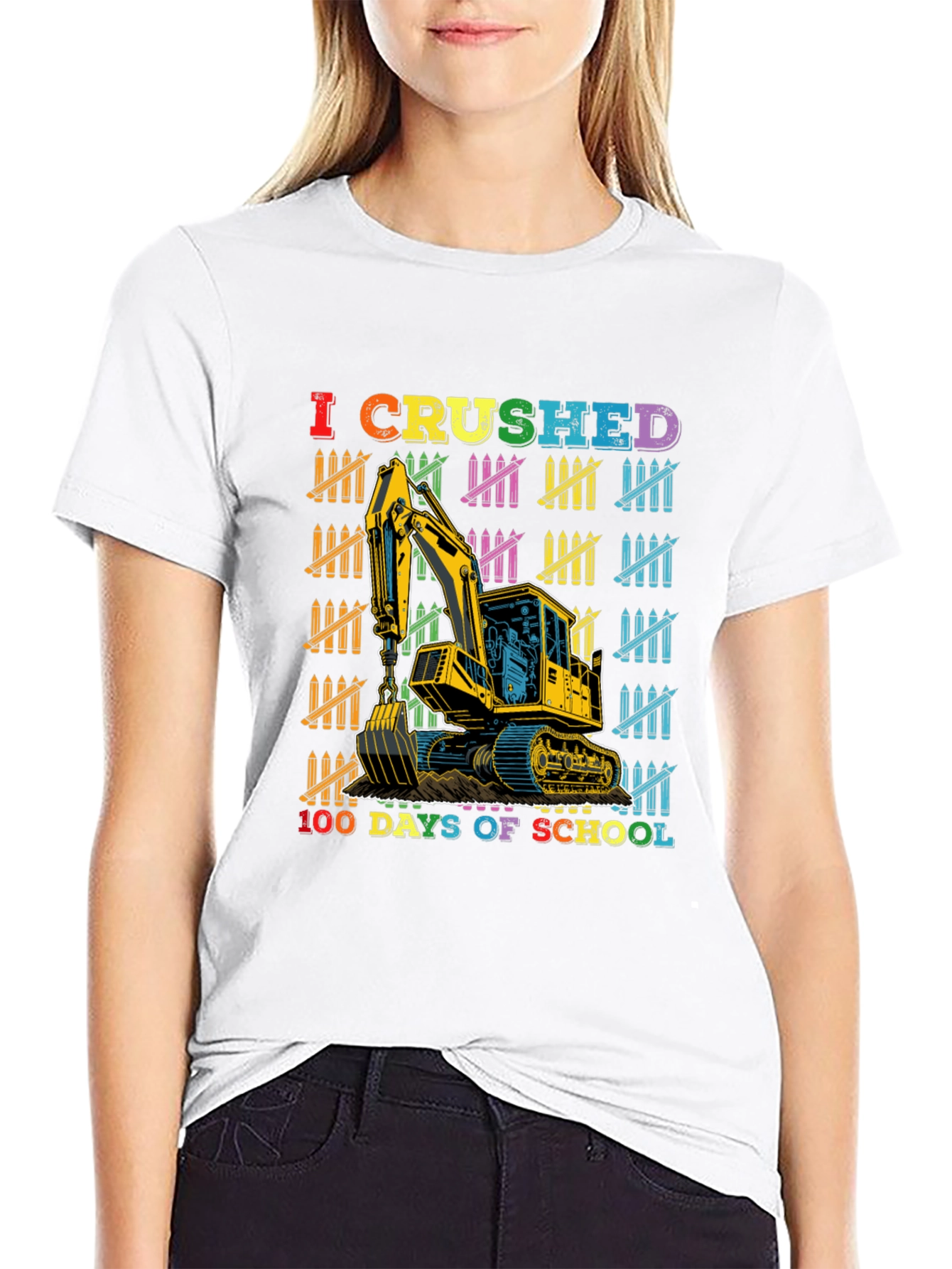 100 Days of School Excavator T-Shirt