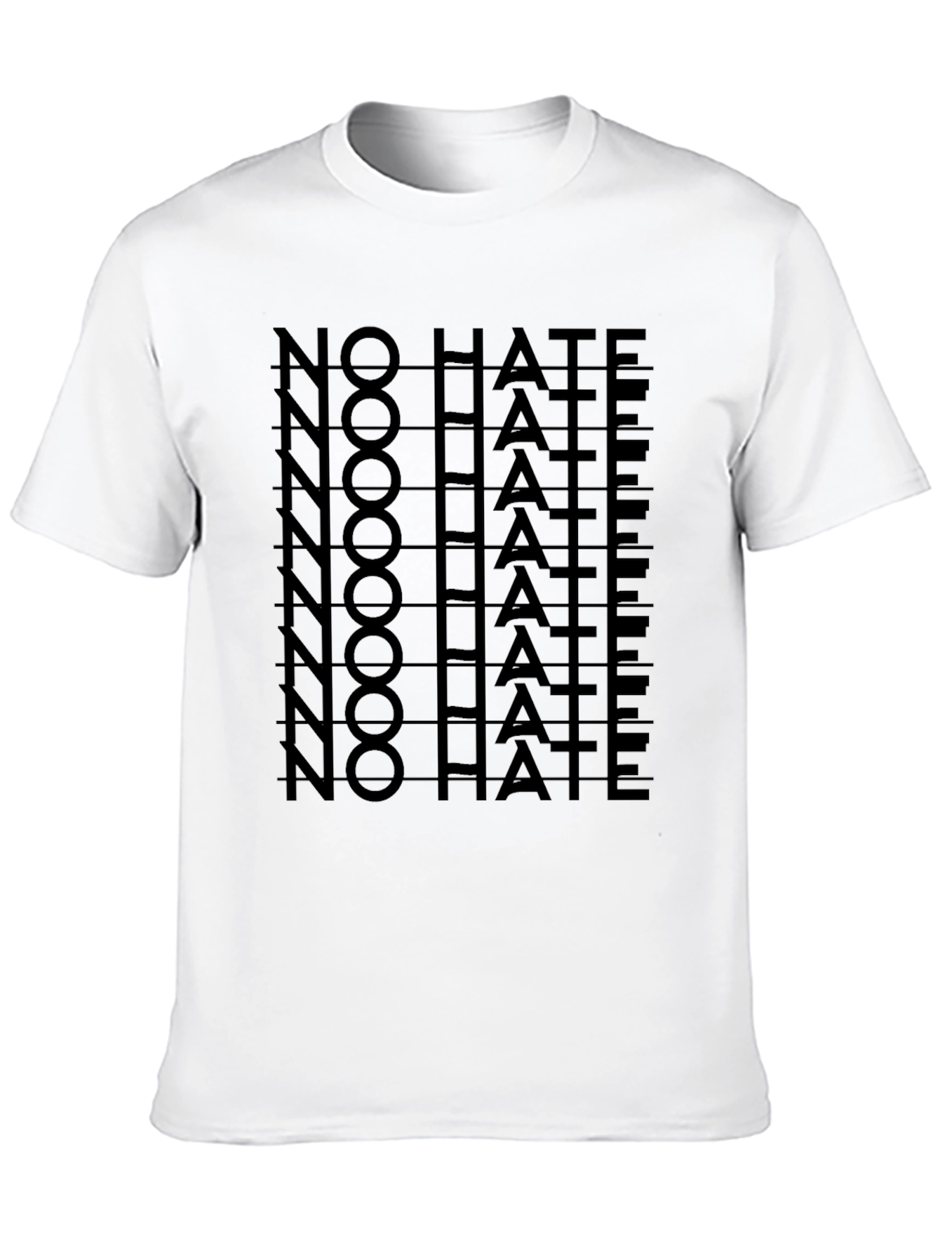 No Hate Graphic Print Black T-Shirt