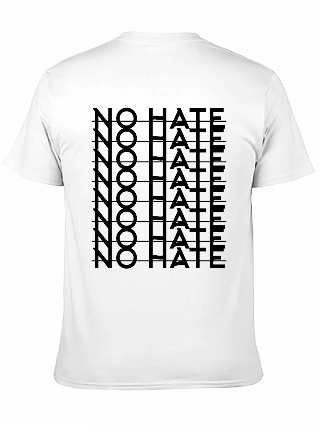 No Hate Graphic Print Black T-Shirt