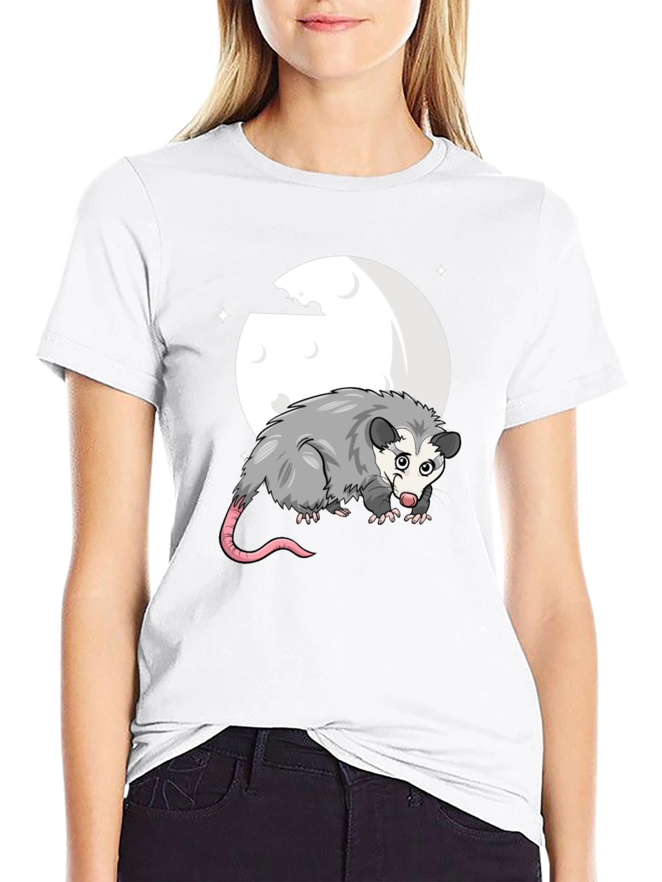 Opossum Moon Graphic Tee - Black